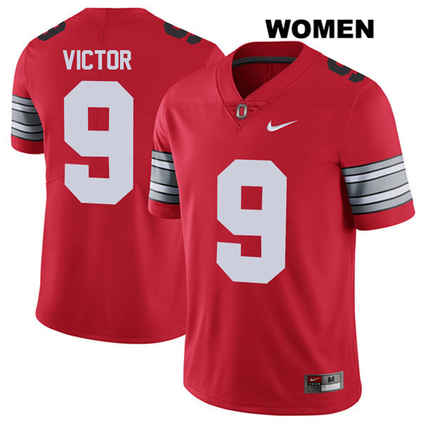 Ohio State Buckeyes Women's Binjimen Victor #9 Red Authentic Nike 2018 Spring Game College NCAA Stitched Football Jersey GD19H51WN